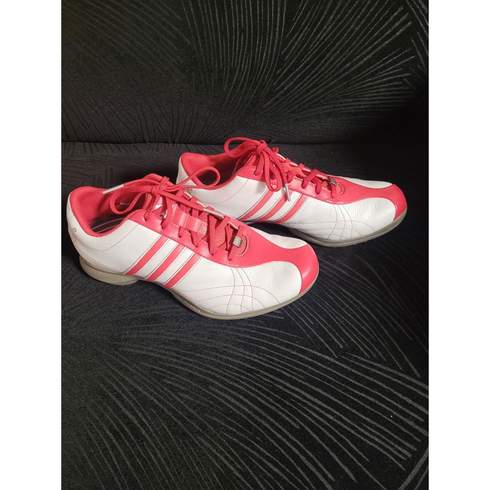 Adidas‎ Golf Shoes Women White Pink FitFOAM Traxion Sz 8.5 Athletic Cushiony